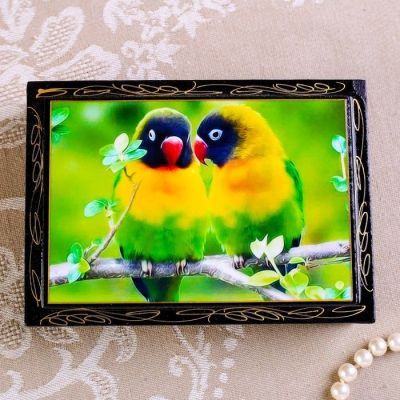 Шкатулка «Животные», 10×14 см, лаковая миниатюра, микс