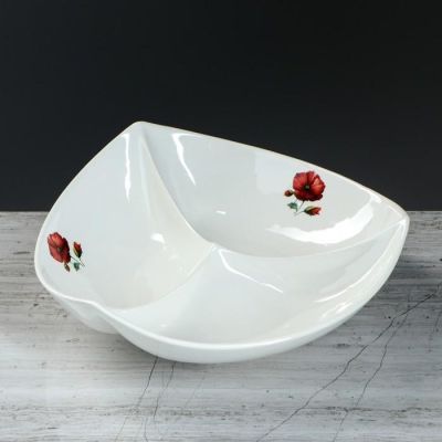 Менажница "Орешник", белая, с деколью, микс