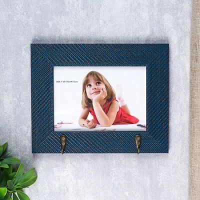 Фоторамка пластик с крючками 13х18 см "Джинса" синяя 18х23х4 см