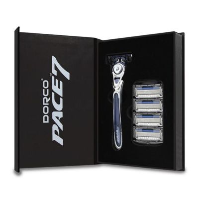 Бритвенный станок Dorco Расе7, 5 кассет в подарочной упаковке с серебряным тиснением