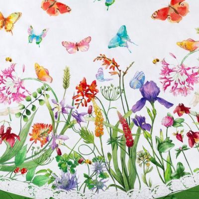 Скатерть "Луговые цветы" d=150 см, 100% хл, саржа 190 гр/м2