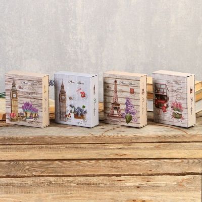 Фотоальбом на 40 фото 10х15 см "Башни и цветы" в коробке, золотая обводка МИКС 17х14х5 см