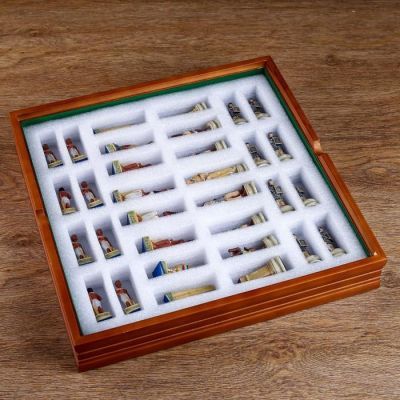 Шахматы сувенирные "Битва за Египет" (доска 36х36х6 см,  h=8 см, h=6 см)