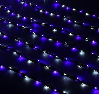 Гирлянда "Дождь" уличная (Ш:2 м, В:3 м, LED 800 шт., нить темная, бело-синий)