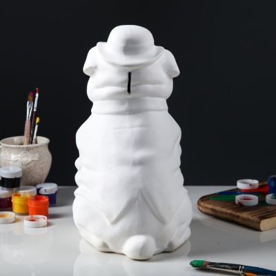 Копилка -раскраска "Собака Буржуй", под роспись, 35 см