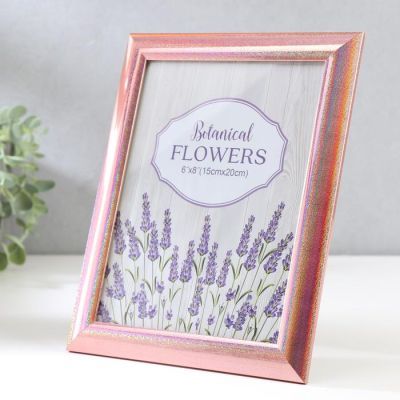 Фоторамка пластик 15х20 см "Голографический блеск и медь" 23х18 см