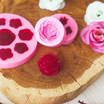 Молд силиконовый «Роза», 4,5×2 см, цвет МИКС