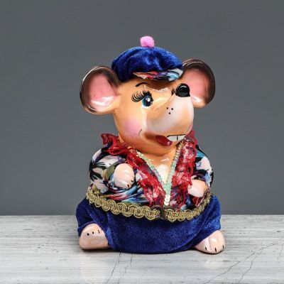 Копилка-декор "Мышонок-толстопуз", 21 см, микс