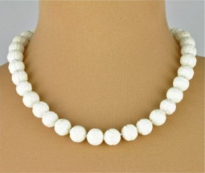 Бусы Коралл "Белая Роза" арт. П2457