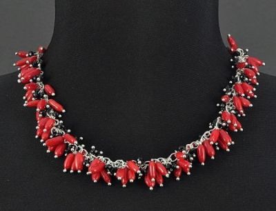 Колье Коралл, хрусталь "Берта" арт.П2035