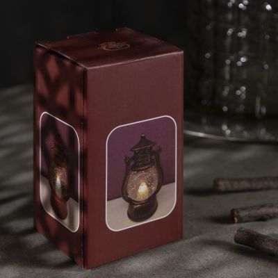 Светодиодная фигура «Чёрный фонарь» 8 × 12 × 6 см, пластик, батарейки AG13х3, свечение тёплое белое