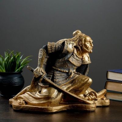 Фигура "Самурай" бронза-серебро 32х20х25см