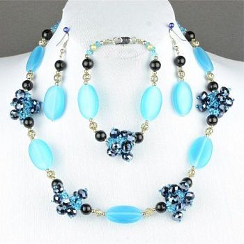 Комплект Хрусталь, кошачий глаз  "Рафаэлья" арт.ВАС-1132