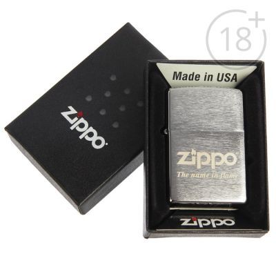 Зажигалка ZIPPO 200 Name in flame с покрытием Brushed Chrome