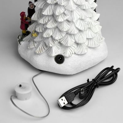 Светодиодная фигура «Ёлка» 10 × 23 × 10 см, полистоун, батарейки ААх3 (не в комплекте), USB, свечение тёплый белый