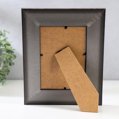 Фоторамка пластик 10х15 см "Медина" серебро и полоски 22,5х17,7х1,8 см