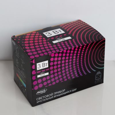 Световой прибор «Вращающийся шар» 8.5 см, динамик, свечение RGB, 12 В