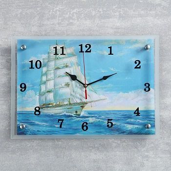Часы настенные, серия: Море, "Корабль", 25х35  см, микс