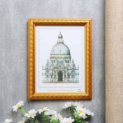 Фоторамка пластик 15х20 см "Золотые полосы на карамельном" 22,8х17,8х1 см