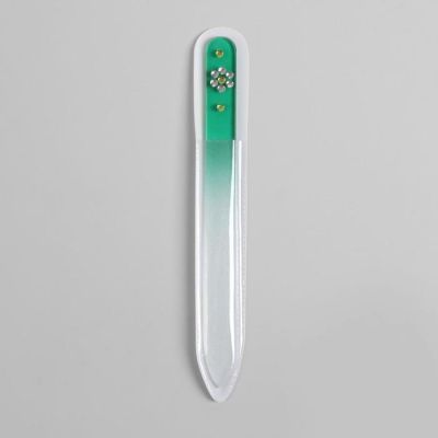 Пилка стеклянная для ногтей «Цветок», 12 см, цвет МИКС