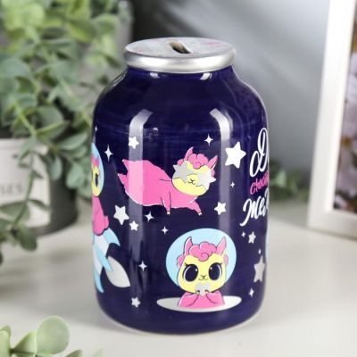 Копилка керамика банка "Дарю счастье и исполняю желания!" 15х9,5х9,5 см