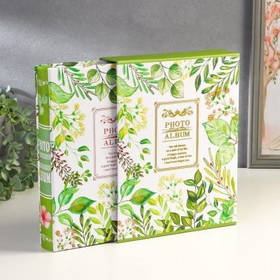 Фотоальбом на 200 фото 10х15 см "Разнотравье" в коробке МИКС 26,5х21х5,5 см