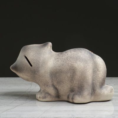 Копилка "Кот Семён", под шамот, серый, микс, 14 см