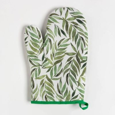 Набор подарочный Leaves: полотенце, варежка-прихватка, кисть, лопатка, венчик