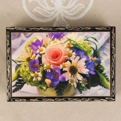Шкатулка «Букетик», 11×16 см, лаковая миниатюра