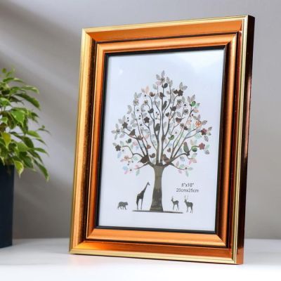 Фоторамка пластик 20х25 см "Медь с чёрными полосами" 31,8х26,8х2 см