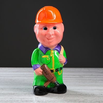 Копилка "Строитель", 33см, микс