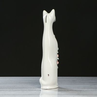 Копилка "Кот средний", покрытие глазурь, белая, 43 см, микс