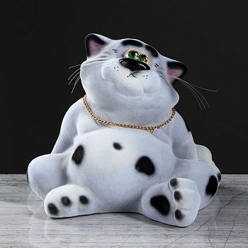 Копилка "Том", флок, серый цвет, 20 см