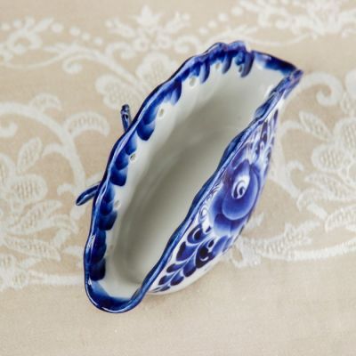 Салфетница «Ракушка с бабочкой», 16×4×8,5 см, гжель