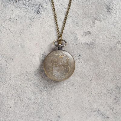 Часы карманные "Двуглавый орел", кварцевые, 5 х 4.5 см, d циферблата=4 см