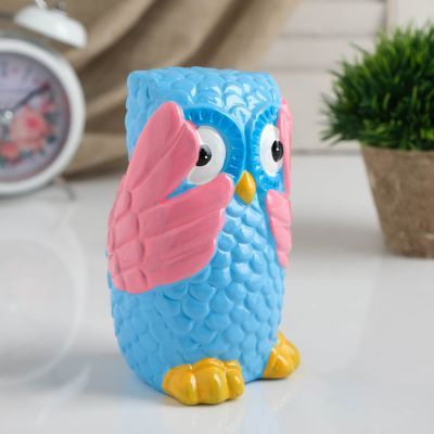 Копилка керамическая "Ничего не вижу, ничего не слышу, никому не скажу" 9X9X15см МИКС