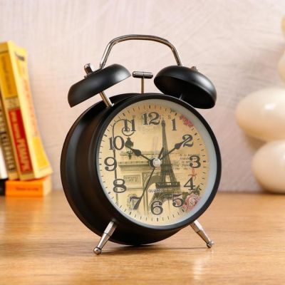 Будильник "Жанетт", d=11.5 см, черный микс