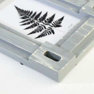 Фоторамка пластик на 3 фото 10х15 см "Прямые линии" серая 53,5х17,5х2,5 см