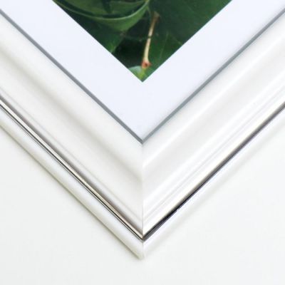 Фоторамка 13х18 см "Белая с серебром"