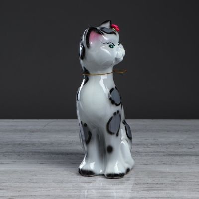 Копилка "Даша", глянец, серый барс, 27 см