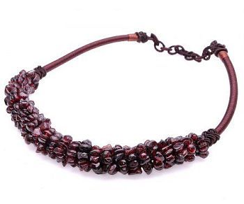 Колье гранат "Аквилегия" П3115