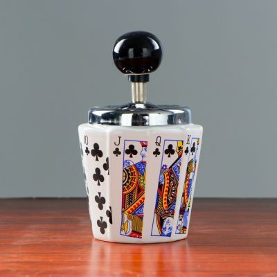 Пепельница бездымная "Карты", 14.5х10 см, микс