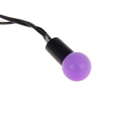 Гирлянда уличная "Метраж" с насадкой "(шарики большие 2,5 см",фиолетовый)
