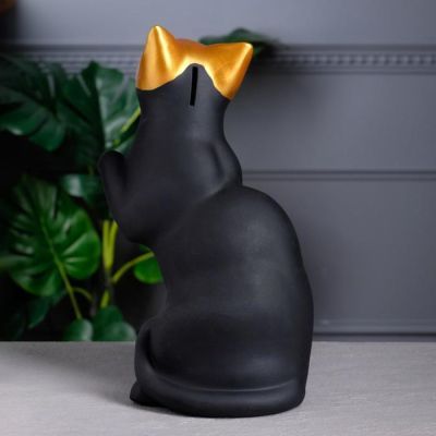 Копилка "Кот Мурка", акрил, чёрная, 35 см
