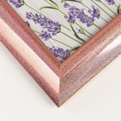 Фоторамка пластик 15х20 см "Голографический блеск и медь" 23х18 см