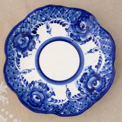 Чайная пара «Алевтина», 14×14×8 см, 0,25 л, гжель