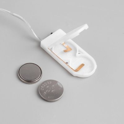 Гирлянда «Нить» 2 м роса, IP20, серебристая нить, 20 LED, свечение синее, CR2032х2