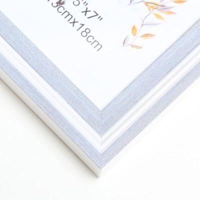 Фоторамка пластик 13х18 см "Белая с сиренью" 20,5х15,5 см