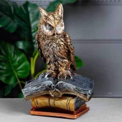 Копилка "Сова на книгах", разноцветная, 31 см, микс