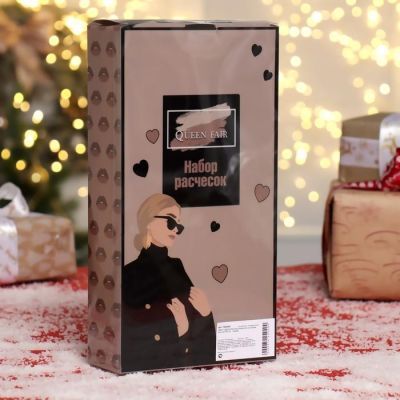 Подарочный набор «Розовый блеск», 2 предмета: массажная расчёска, брашинг